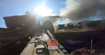 Пушки Д-20 АО Карабаха бьют по силам противника под Шуши: видеорепортаж с передовой