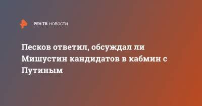 Песков ответил, обсуждал ли Мишустин кандидатов в кабмин с Путиным