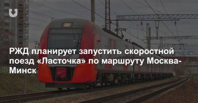 РЖД планирует запустить скоростной поезд «Ласточка» по маршруту Москва-Минск