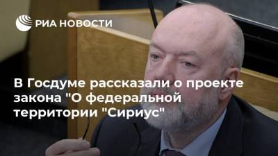 В Госдуме рассказали о проекте закона "О федеральной территории "Сириус"