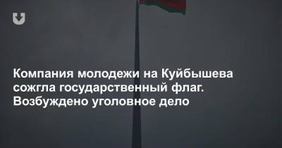 Компания молодежи на Куйбышева сожгла государственный флаг. Возбуждено уголовное дело