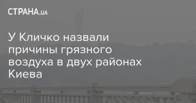 У Кличко назвали причины грязного воздуха в двух районах Киева