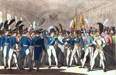 НВ: в 1830-м году польская армия восстала против Николая I. Тех немногих, кто был верен царю, перебили на месте
