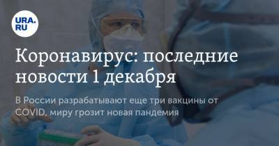 Коронавирус: последние новости 1 декабря. В России разрабатывают еще три вакцины от COVID, миру грозит новая пандемия