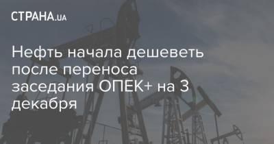 Нефть начала дешеветь после переноса заседания ОПЕК+ на 3 декабря