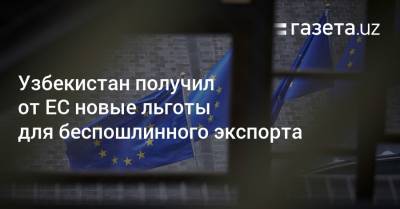 Узбекистан получил от ЕС новые льготы для беспошлинного экспорта