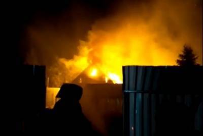 Ночью в Тверской области пожар полностью уничтожил дом