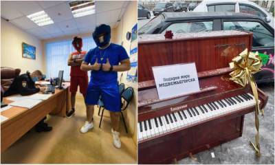 Известные блогеры приехали в карельский город, чтобы вручить мэру пианино