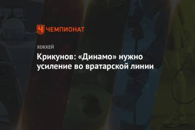Крикунов: «Динамо» нужно усиление во вратарской линии