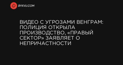 Видео с угрозами венграм: полиция открыла производство, «Правый Сектор» заявляет о непричастности