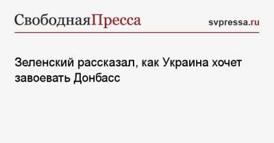 Зеленский рассказал, как Украина хочет завоевать Донбасс