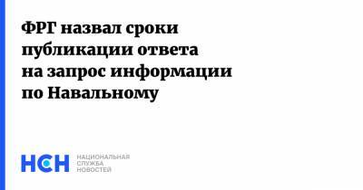 ФРГ назвал сроки публикации ответа на запрос информации по Навальному