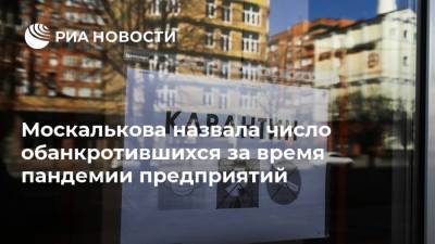 Москалькова назвала число обанкротившихся за время пандемии предприятий