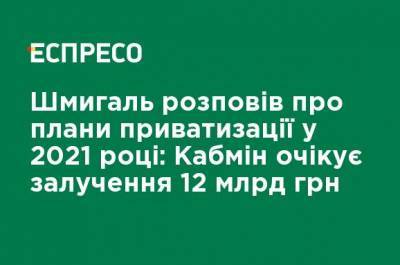 Шмыгаль рассказал о планах приватизации в 2021 году: Кабмин ожидает привлечения 12 млрд грн