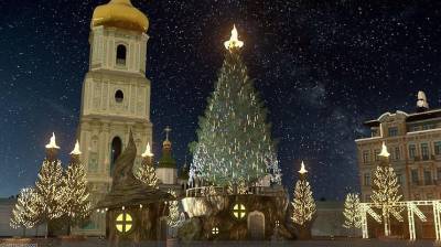 В Киеве на Софийской площади украсили главную елку страны