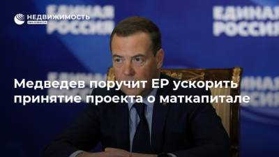 Медведев поручит ЕР ускорить принятие проекта о маткапитале