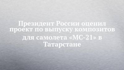 Президент России оценил проект по выпуску композитов для самолета «МС-21» в Татарстане