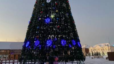 Большая новогодняя елка появилась в подгорной части Тобольска