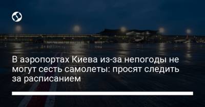В аэропортах Киева из-за непогоды не могут сесть самолеты: просят следить за расписанием