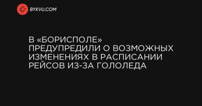 В «Борисполе» предупредили о возможных изменениях в расписании рейсов из-за гололеда