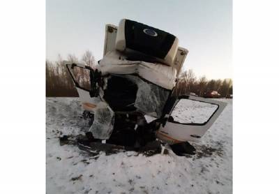 В Смоленской области на М-1 жестко столкнулись грузовик и спецтехника. Есть пострадавший