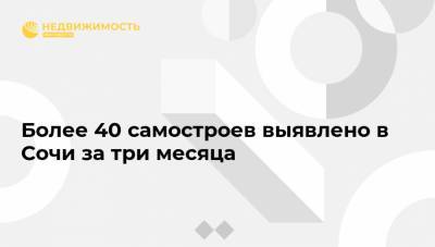 Более 40 самостроев выявлено в Сочи за три месяца