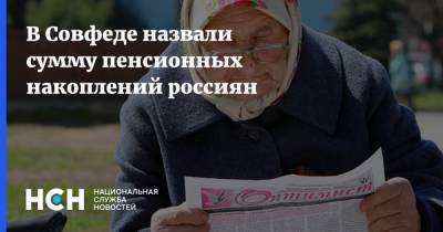 В Совфеде назвали сумму пенсионных накоплений россиян