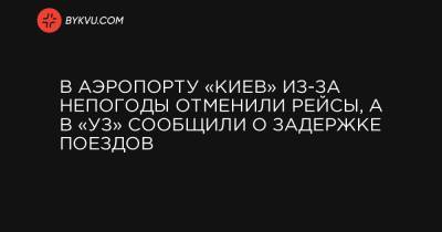 В аэропорту «Киев» из-за непогоды отменили рейсы, а в «УЗ» сообщили о задержке поездов
