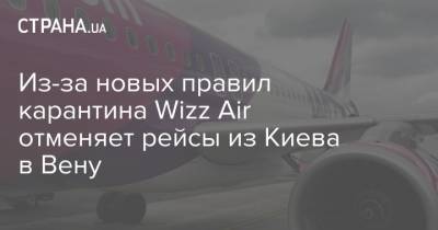 Из-за новых правил карантина Wizz Air отменяет рейсы из Киева в Вену