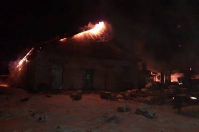 В Нижегородской области загорелось здание пилорамы