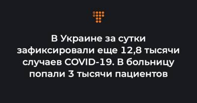 В Украине за сутки зафиксировали еще 12,8 тысячи случаев COVID-19. В больницу попали 3 тысячи пациентов