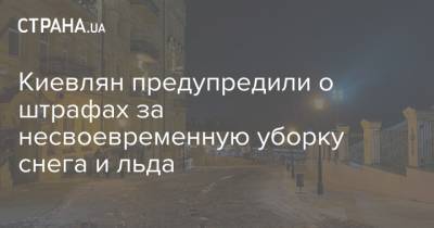 Киевлян предупредили о штрафах за несвоевременную уборку снега и льда