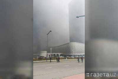 На территории Tashkent City произошел пожар (видео)