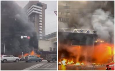 Мощный пожар вспыхнул в центре Киева, прибыли спасатели: первые подробности и кадры с места ЧП
