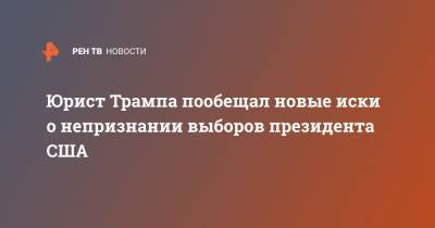 Юрист Трампа пообещал новые иски о непризнании выборов президента США