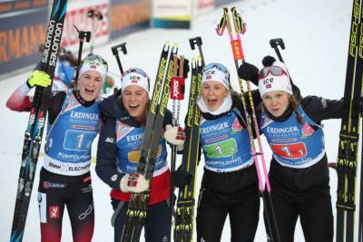 Биатлон: Норвегия выиграла эстафету в Хохфильцене, Украина - седьмая