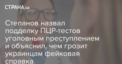 Степанов назвал подделку ПЦР-тестов уголовным преступлением и объяснил, чем грозит украинцам фейковая справка