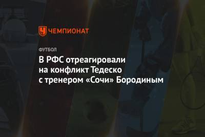 В РФС отреагировали на конфликт Тедеско с тренером «Сочи» Бородиным