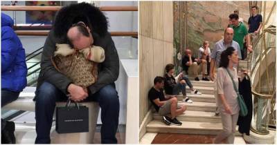Побеждённые шопингом: 24 мужчины, которые устали ждать своих жён - skuke.net