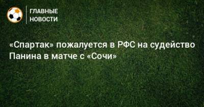 «Спартак» пожалуется в РФС на судейство Панина в матче с «Сочи»