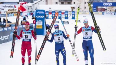 Российские лыжники забрали все медали на швейцарском этапе Кубка мира
