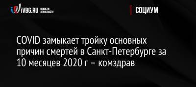 COVID замыкает тройку основных причин смертей в Санкт-Петербурге за 10 месяцев 2020 г – комздрав