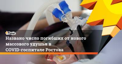 Названо число погибших от нового массового удушья в COVID-госпитале Ростова