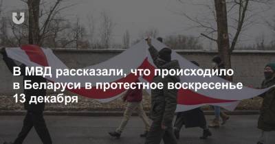 В МВД рассказали, что происходило в Беларуси в протестное воскресенье 13 декабря
