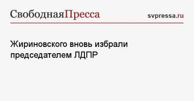 Жириновского вновь избрали председателем ЛДПР