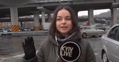 "Карма": на журналистку Kiev.Live напали на съемках сюжета про гололед (видео)