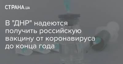 В "ДНР" надеются получить российскую вакцину от коронавируса до конца года