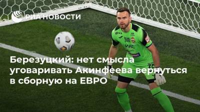 Березуцкий: нет смысла уговаривать Акинфеева вернуться в сборную на ЕВРО