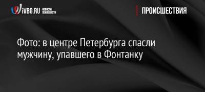 Фото: в центре Петербурга спасли мужчину, упавшего в Фонтанку