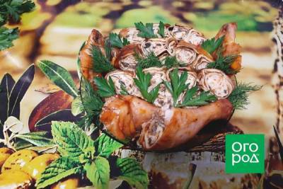 Курица, фаршированная блинами, с грибами или печенью – мастер-класс рецепта с фото